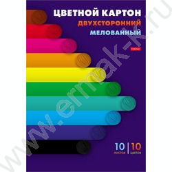 Картон цв. мелов.двухсторонний А4 10л/10цв Векторные линии NEW | Фото 1
