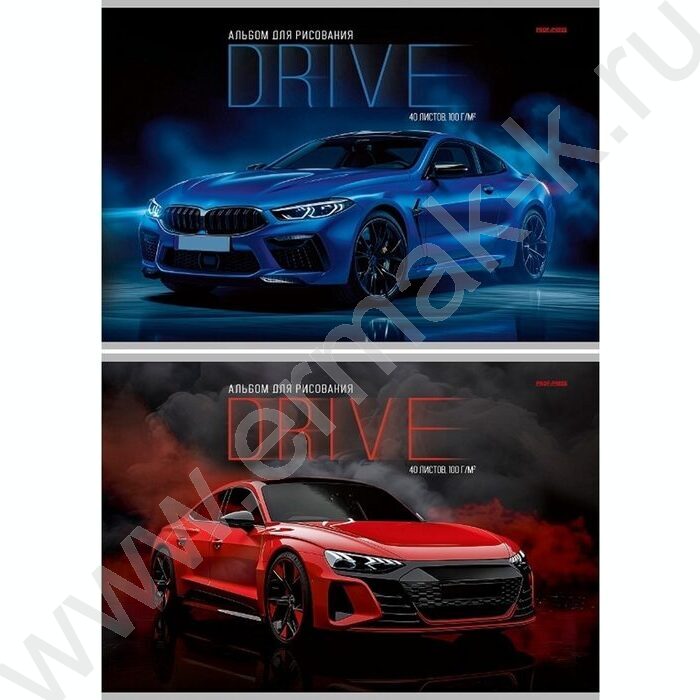 Альбом д/рисования 40л "Спортивные автомобили-6" ассорти NEW | Фото 1