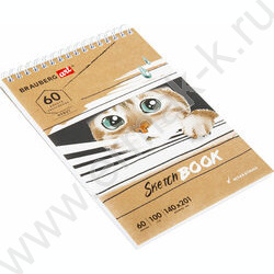 Скетчбук  60л А5 спираль "Котик" 100г/кв.м NEW | Фото 1