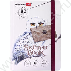 Скетчбук  80л 145х203мм, резинка "Хогвартс" 80г/кв.м NEW | Фото 3