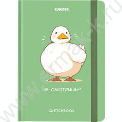 Скетчбук  80л 145х203мм, резинка "Че смотришь?" 80г/кв.м NEW | Фото 1