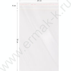 Пакеты БОПП с клеевым клапаном  20*30 + 4 см, 25 мкм, КОМПЛЕКТ 100 штук, NEW | Фото 2