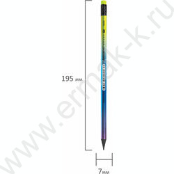 Карандаш ч/гр c ластиком HB "GRADE Metallic", заточен., трехгранный /ассорти NEW | Фото 5