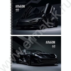 Альбом д/рисования-спираль 40л "Чёрный автомобиль-17" ассорти NEW | Фото 1