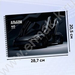 Альбом д/рисования-спираль 40л "Чёрный автомобиль-17" ассорти NEW | Фото 3