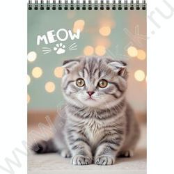Блокнот  40л А6 спираль "Милые котики-12" ассорти NEW | Фото 2