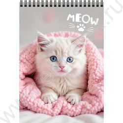 Блокнот  40л А6 спираль "Милые котики-12" ассорти NEW | Фото 4