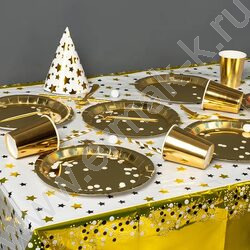 Стаканы бумажные 250мл/6шт Золото металлик NEW | Фото 7