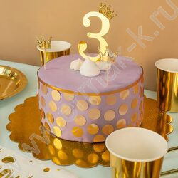 Тарелка бумажная 7''/18 см/6шт Золото металлик NEW | Фото 6