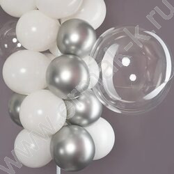 Шар воздушный 12''/30см Reflex Зеркальный блеск,Серебро хром NEW | Фото 2
