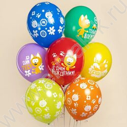 Шар воздушный 12''/30см 1ст Котенок Котэ.С Днем Рождения! ассорти пастель NEW | Фото 2