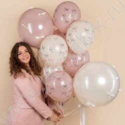 Шар воздушный 12''/30см 5ст Бантики ассорти пастель ретро NEW | Фото 9