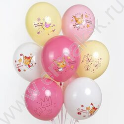 Шар воздушный 12''/30см 1ст Три Кота.Принцессы ассорти пастель NEW | Фото 4
