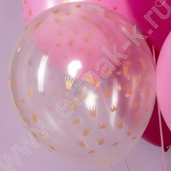 Шар воздушный 12''/30см 5ст С Днем Рождения! (короны) ассорти кристалл NEW | Фото 4