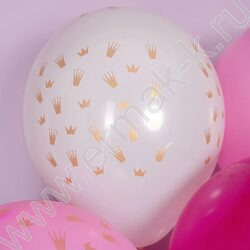 Шар воздушный 12''/30см 5ст С Днем Рождения! (короны) ассорти кристалл NEW | Фото 6