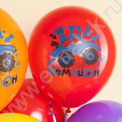 Шар воздушный 12''/30см 2ст Крутые машинки ассорти пастель NEW | Фото 8