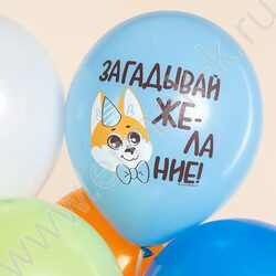 Шар воздушный 12''/30см 1ст Корги ассорти пастель NEW | Фото 3