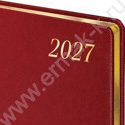 Ежедневник 2027г А4 176л Iguana Красный /иск.кожа с порол.,зол.торец, ляссе 1шт NEW | Фото 2