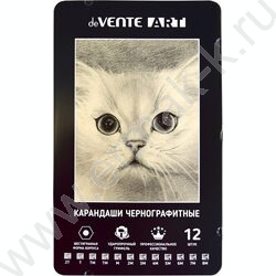 Карандаш ч/гр /набор 12шт/ "Art" шестигранные /2Т, Т, ТМ-2, М, 2М, 3М, 4М, 5М, 6М, 7М, 8М) метал NEW | Фото 1