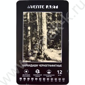 Карандаш ч/гр /набор 12шт/ "Art" шестигранные /5Т, 4Т, 3Т, 2Т, Т, ТМ-2, М, 2М, 3М, 4М, 5М) метал NEW