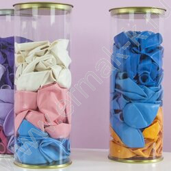 Тубус цилиндр с крышкой 9,2*25см Прозрачный/Серебро NEW | Фото 4