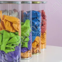 Тубус цилиндр с крышкой 9,2*25см Прозрачный/Серебро NEW | Фото 5