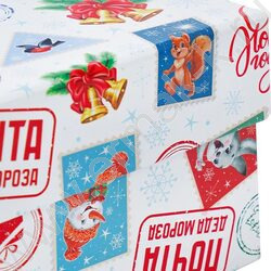 Коробка подарочная 3в1 прямоугольник Праздничная почта 19х12х7,5-15х10х5 NEW | Фото 4