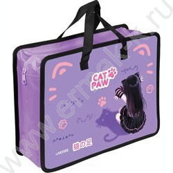 Папка для тетрадей A4 "Cat Paw" текстиль,  молния сверху, ручки текст.расшир. NEW | Фото 1