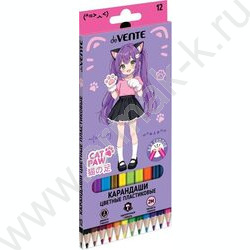 Карандаши пластиковые 12цв Cat Paw /шестигранные /2М, d грифеля-3мм европодвес NEW | Фото 1
