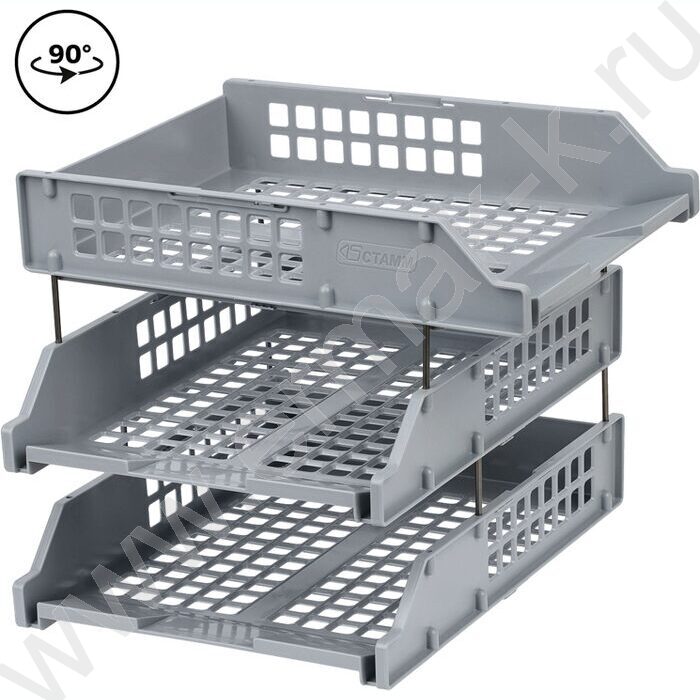Лоток горизонтальный сетчатый серый /уп.3шт на мет.стержнях | Фото 7