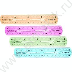 Линейка пл 20см гибкая ассорти 4 цв.,пластиковый пакет европодвес | Фото 1