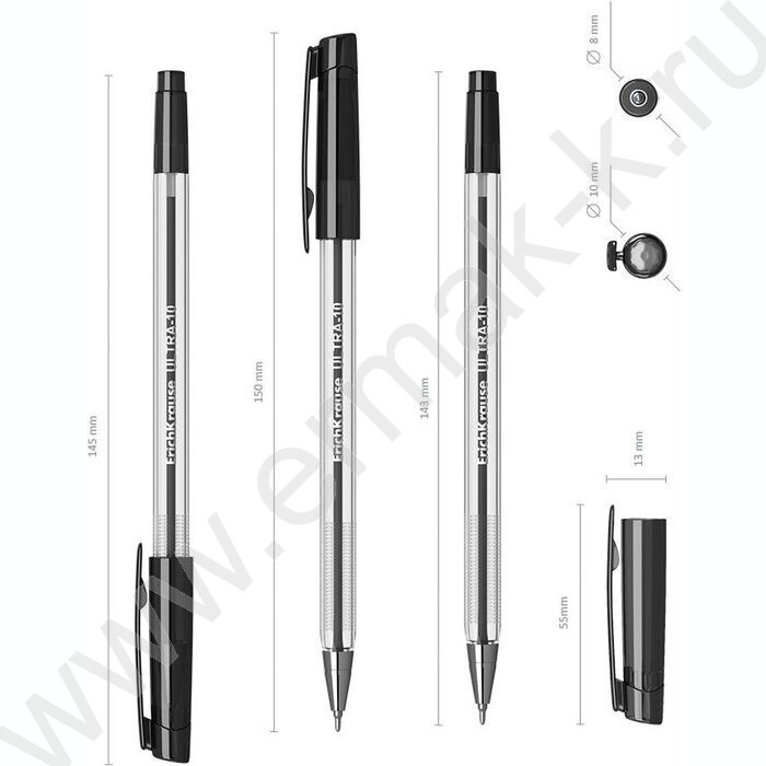 Ручка шар ULTRA-10 Stick Classic 0,7мм, черная | Фото 4