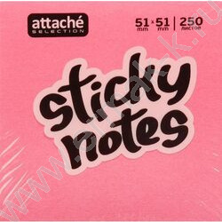 Бумага д/записей   51*51мм /250л Attache Selection клубничный микс с липким краем | Фото 2