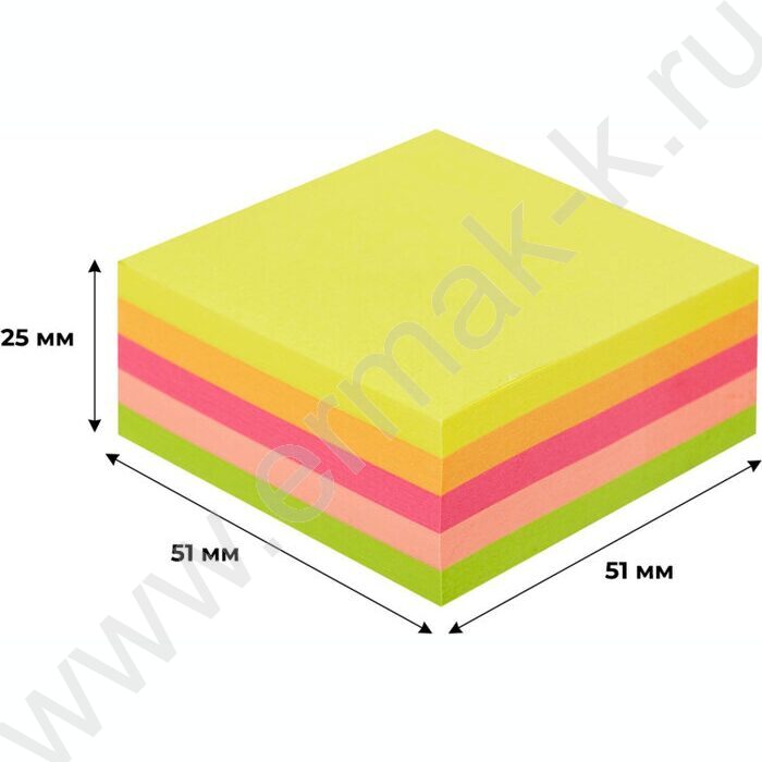 Бумага д/записей   51*51мм /250л, 75г/м², Attache Selection радуга с липким краем | Фото 3