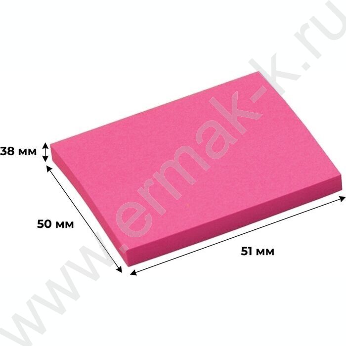 Бумага д/записей   38*51мм /50л, 75г/м², неон 4цв с липким краем/набор 4шт/ | Фото 3