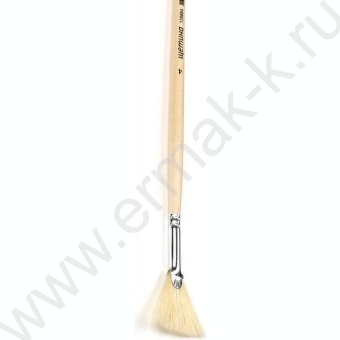 Кисть  щетина № 4 (8мм) веерная, длинная ручка | Фото 1