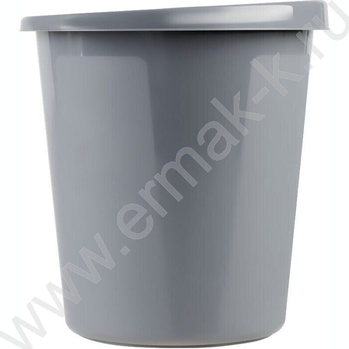Корзина д/бумаг  9л цельная круглая серая | Фото 2