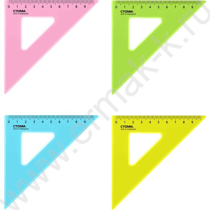 Треугольник пл. 45° 9см цв прозр | Фото 1