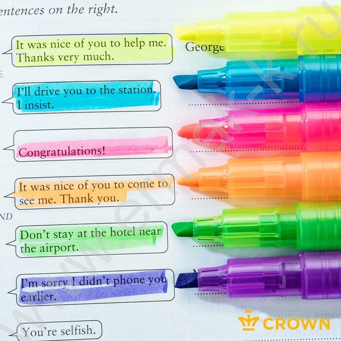 Текстовыделитель /набор  6цв/ 1-4мм косой "Multi Hi-Lighter" /чехол с европодвесом    | Фото 4