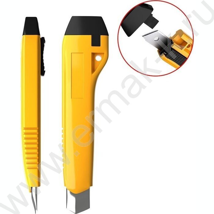 Нож канцелярский 18мм Universal жёлтый блистер,европодвес | Фото 2