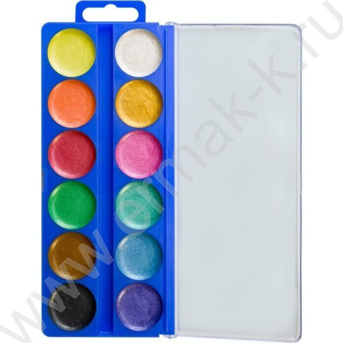 Акварель медовая 12цв  Перламутровая  б/кисточки п/у | Фото 2