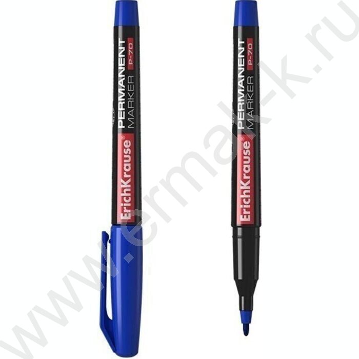 Маркер перм. CD,DVD, OHP пленка /синий/ 1мм круг P-70     | Фото 1