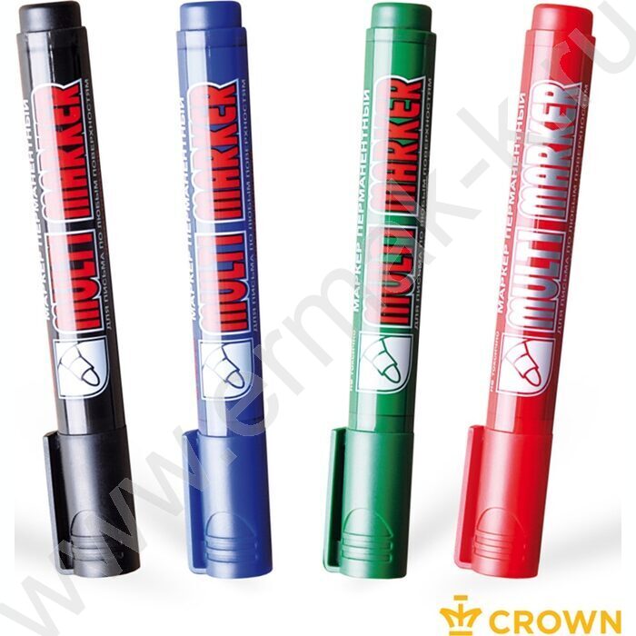 Маркер перм. /набор  4цв/ 3мм круг "Multi Marker" /чехол с европодвесом    | Фото 2