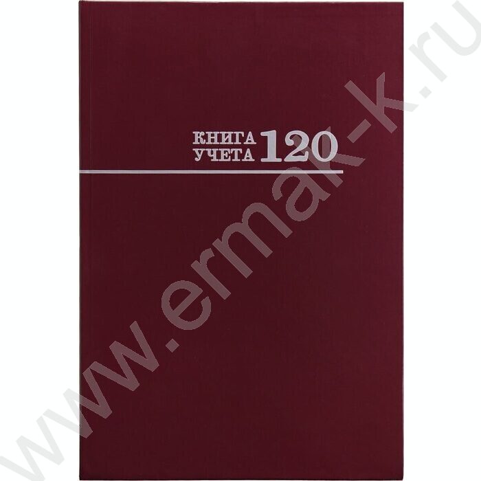 Книга Учёта 120л клетка тв.обл. офсет бордо | Фото 1