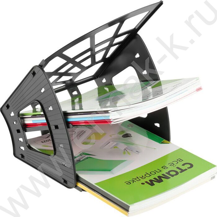 Лоток вертикально-гориз. разборный Эконом /чёрный/ 2отд. | Фото 9