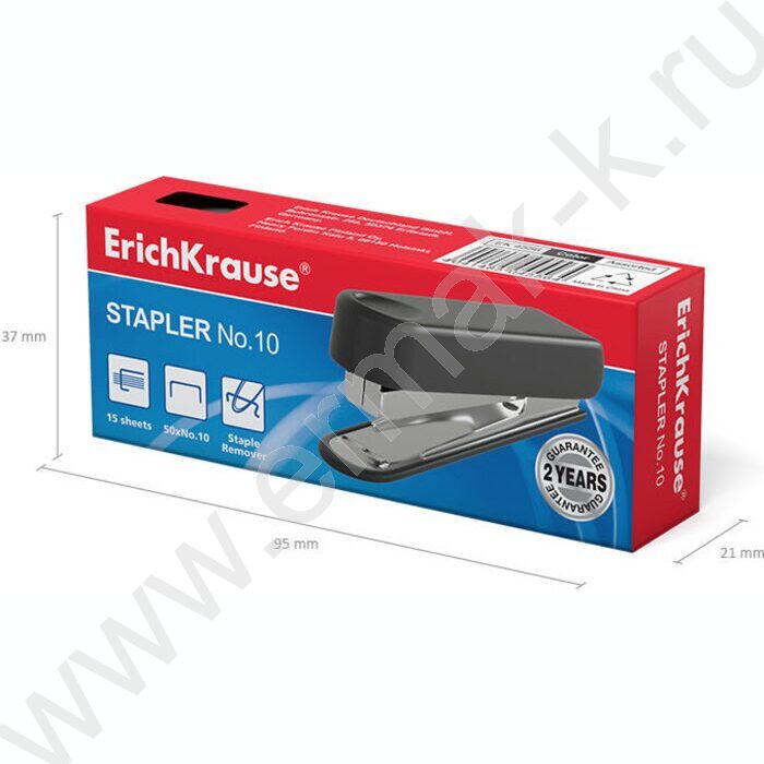 Степлер №10  15л пластик /встроен антистеплер/ ассорти | Фото 5