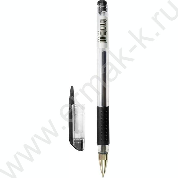 Ручка гелевая черная 0,5мм /прозр.корпус рез.держатель/ | Фото 1