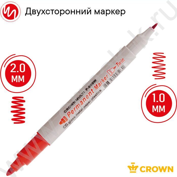 Маркер перм. /красный/ двустор. 2мм/1мм круг "Multi Marker Twin"   | Фото 3