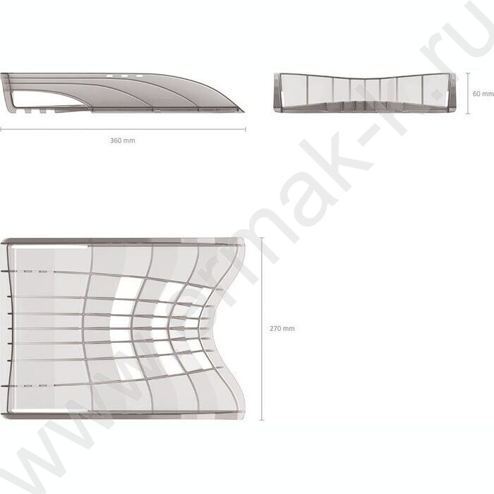 Лоток горизонтальный литой S-Wing дымчатый | Фото 4