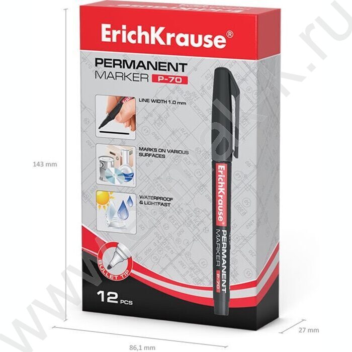 Маркер перм. CD,DVD, OHP пленка /черный/ 1мм круг P-70   | Фото 5